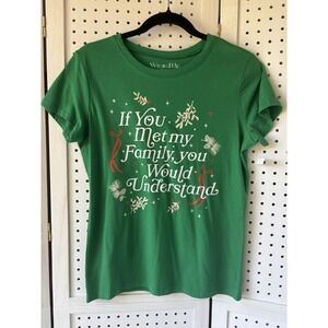 Christmas Holiday Family Humor Graphic Tee Short SLV Women's XS 0-2 NWT